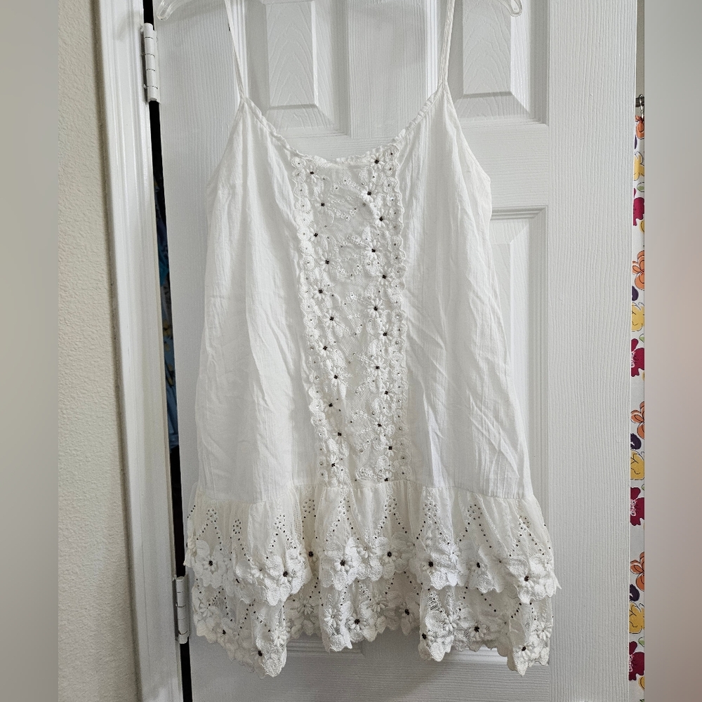 Abercrombie White Floral Lace Baby Doll Dress